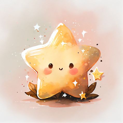 Cute Watercolor Art, Friendship Illustration, Star Watercolor, Art Iphone Wallpaper, Cute Cartoon Art, Magic Wallpaper, Aesthetic Wallpaper Dark, Wallpaper Iphone Tumblr, Aesthetic Wallpapers Iphone