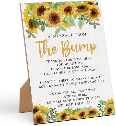 Baby Shower Games a Message from The Bump Baby Shower Game Sign-8×11 Inches, Sunflower Wooden Game Sign, Gender Neutral Tabletop Decor for Gender Reveal Party, Baby Shower Decoration-LA7 #ad #babyshower #babyshowerideas #babyshowergames #babyshowersupplies #sunflower #sunflowerparty #sunflowerbabyshower #sunflowers #sunflowerbabyshowersupplies #babyshowergames Sunflower Gender Reveal Ideas, Gender Reveal Ideas Sunflower Theme, Sunflower Themed Baby Shower Ideas, Sunflower Theme Gender Reveal, Sunflower Baby Shower Ideas Decoration, Sunflower Theme Baby Shower Ideas, Sunflower Baby Shower Decoration Ideas, Sunflower Gender Reveal, Sunflower Baby Shower Ideas Girl