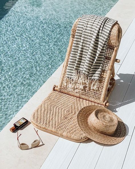 LAND & SAND ESSENTIALS on Instagram: “Poolside with our Sol Lounger ✨ These handmade rattan loungers also have the most convenient shoulder strap. Preorder yours now before…” Rattan Beach Chair, Rattan Lounger, China Beach, Lazy Chair, Folding Lounge Chair, Folding Beach Chair, Pool Chairs, Garden Chair, Kid Friendly Travel Destinations