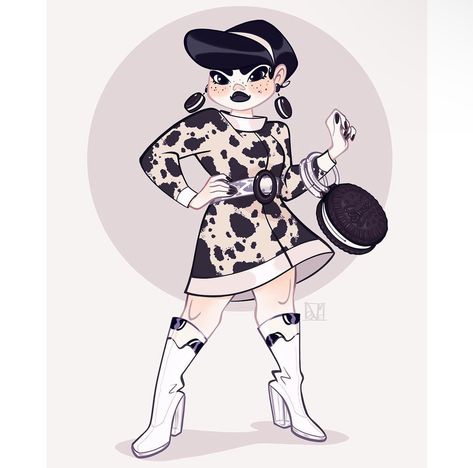 Oreo Outfit, Monochromatic Looks, Caracter Design, Cute Food Art, Illustration Art Drawing, Cute Kawaii Drawings, Character Design Animation, Art Style Inspiration, Cute Art Styles