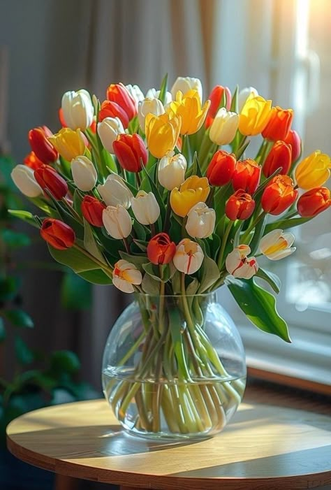 Beautiful Flower Quotes, Good Morning Roses, Tulips In Vase, Wonderful Flowers, Floral Oil Paintings, Bouquet Arrangements, Rose Candle, Beautiful Flowers Pictures, Floral Display