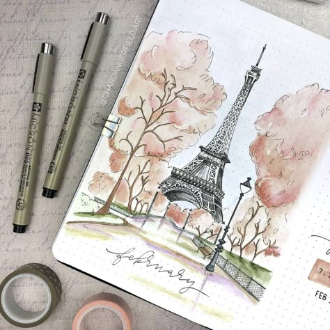 Top 10 Paris-Themed Bullet Journal Spread Ideas – NotebookTherapy Artist Hue, February Bullet Journal, Bullet Journal Page, Creating A Bullet Journal, Bullet Journal Cover Ideas, Bullet Journal Ideas, Bullet Journal Aesthetic, Bullet Journal Diy, Bullet Journal Design Ideas