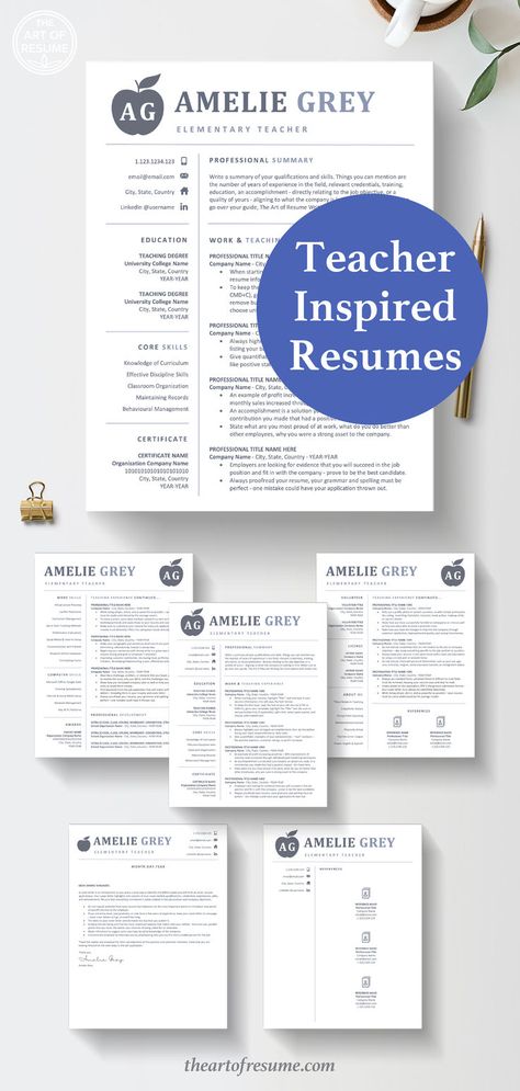 The Art of Resume Templates | Teacher Educator Resume Template Designs, Teaching CV Template with Teacher Cover Letter, Reference Page for Microsoft Word, Apple Pages, Google Docs, Mac, PC Resume Template Download, Teaching Resume, Modern Resume Design, Teaching Degree, Teacher Resume Template, College Names, Resume Help, Jobs For Teachers, Teaching Career