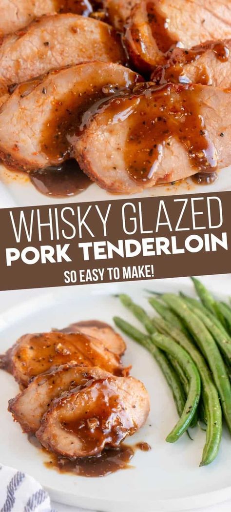 Pork Tenderloin With Glaze, Bourbon Pork Loin, Bourbon Glazed Pork Tenderloin, Pork Loin Glaze Sauces, Pork Glaze Recipes, Thanksgiving Pork Tenderloin, Pork Tenderloin Sauce Recipes, Pork Tenderloin Roast Recipes, Pork Tenderloin Sauce