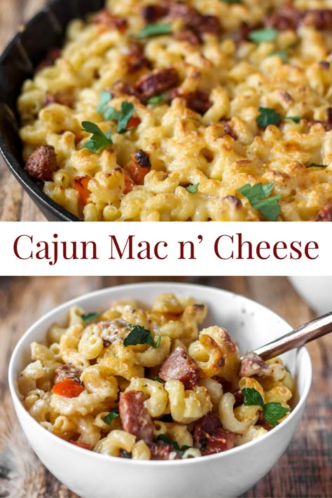 Cajun Mac And Cheese, Spicy Mac And Cheese, Sauce Cheddar, Macaroni Cheese Recipes, Toddler Recipes, Queso Cheddar, Macaroni N Cheese Recipe, White Cheddar Cheese, Andouille Sausage