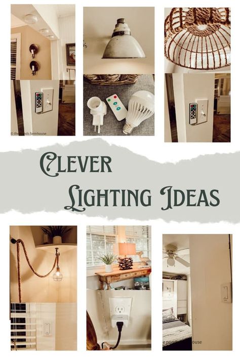 Lighting Without Wiring, Rechargeable Light Bulb, Sitting Room Lights, Tiny House Remodel, Remote Light Switch, Night Stand Light, Lighting Hacks, Small Bedroom Remodel, Bookcase Lighting