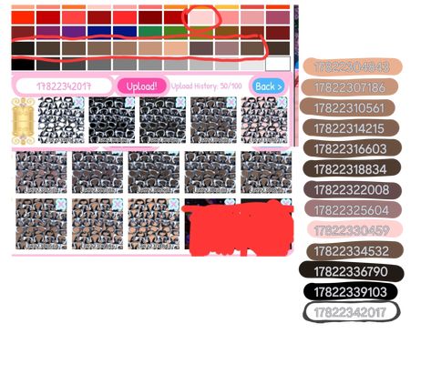 Royale high soda tab decals for some of the 99 color pallet skintones Rh Decals, Soda Tab, Soda Tabs, Royale High, Color Pallets, Clothing Patterns, Pattern, Fabric, Color