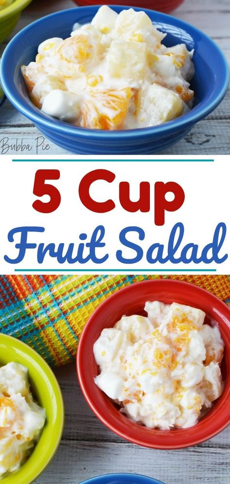 5 Cup Salad Recipe, 5 Cup Fruit Salad, Recipe With Pineapple Chunks, 5 Cup Salad, Sandwich Combos, Breakfast Crockpot, Sweet Salads, Fruit Salad With Marshmallows, Ambrosia Fruit Salad