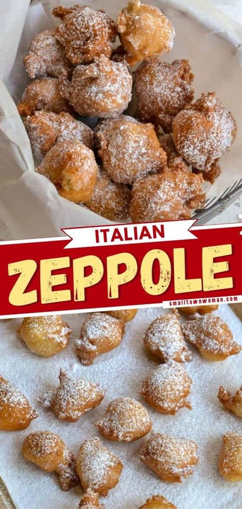 Easy Zeppole Recipe, Zeppoli Recipe, Doughnut Balls, Fried Dough Balls, Zeppole Recipe, Italian Donuts, Italian Recipes Dessert, Italian Dinner Recipes, Traditional Italian Dishes