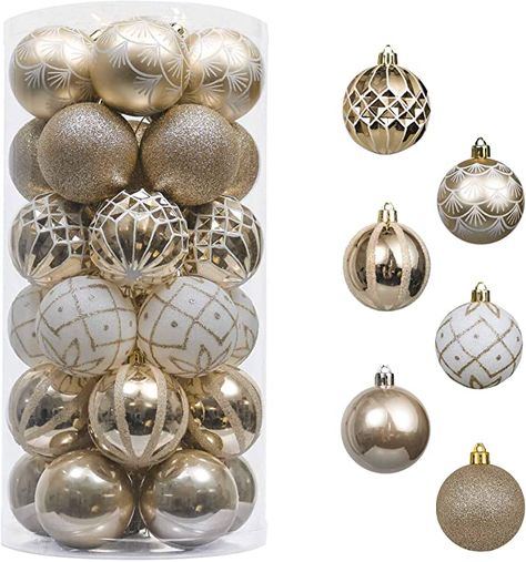 Gold Christmas Ornaments, White Christmas Ornaments, Plastic Christmas Tree, Christmas Ball Ornaments, Hanging Christmas Tree, Gold Christmas Tree, Christmas Ornament Sets, Christmas Ball, Christmas Settings