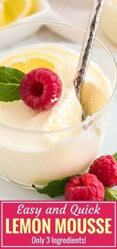 Lemon Mousse Recipe Easy, Lemon Mousse Recipe, Cold Desserts Summer, Easy Mousse, Mousse Recipes Easy, Dessert Cravings, Easy Summer Dessert, Lemon Mousse, Make From Scratch