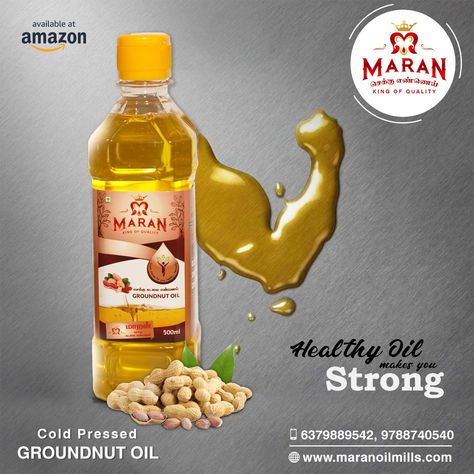 Make your family members more healthy and stronger with Maran Ground nut oil Order Online:www.maranoilmills.com Buy in Amazon: https://www.amazon.in/MARAN-Groundnut-Oil-Pet-Bottle/dp/B08DJ2GKLD/ref=sr_1_5?crid=7KE373EE2S7T&dchild=1&keywords=maran+oil&qid=1612263500&sprefix=maran+oil%2Caps%2C284&sr=8-5 #groundnuts #peanuts #groundnut #homemade #foodie #food #foodblogger #foodphotography #healthy #love #india #naijafood #homecooking #healthyfood Peanut Oil Packaging, Groundnut Oil Creative Ads, Oil Ads Creative, Cooking Oil Creative Ads, Food Advertising Design Creative, Groundnut Oil, Car Advertising Design, Healthy Love, Digital Advertising Design