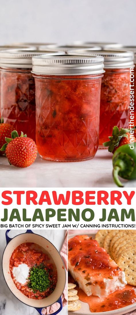 Strawberry Zucchini Jam, Strawberry Jalapeno Jam, Jalapeno Jelly Recipes, Canning Instructions, Pepper Jam, Canning Jam Recipes, Pepper Jelly Recipes, Jalapeno Jam, Strawberry Jam Recipe