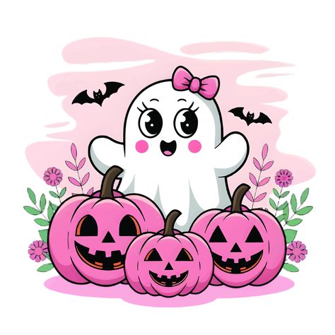 Halloween Aesthetic Pink, Pink Halloween Background, Halloween Pink Aesthetic, Girly Ghost, Girly Halloween, Pumpkin Images, Rose Png, Halloween Wallpaper Cute, Halloween Pink