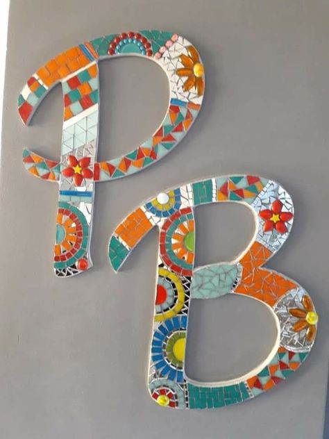 Mosaic Paths, Mosaic Designs Pattern, Hyper Focus, Painted Wood Letters, Initial Canvas, Letter Designs, Mosaic Tile Designs, Mosaic Madness, Mosaic Ideas