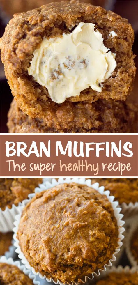 Healthy Bran Muffin Recipe, Healthy Bran Muffins, All Bran Muffins, Bran Muffin Recipe, Bran Muffins Healthy, Oat Bran Muffins, Bran Muffin, Bran Muffin Recipes, Chocolate Covered Katie