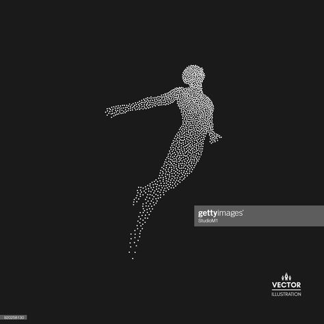 Stock Illustration : Business, freedom or happiness concept. Dotted silhouette of person. Vector illustration. Human Vector Illustration, Freedom Illustration Art, Freedom Graphic Design, Freedom Illustration, Happiness Concept, Freedom Drawing, Human Vector, Freedom Art, Illustration Business