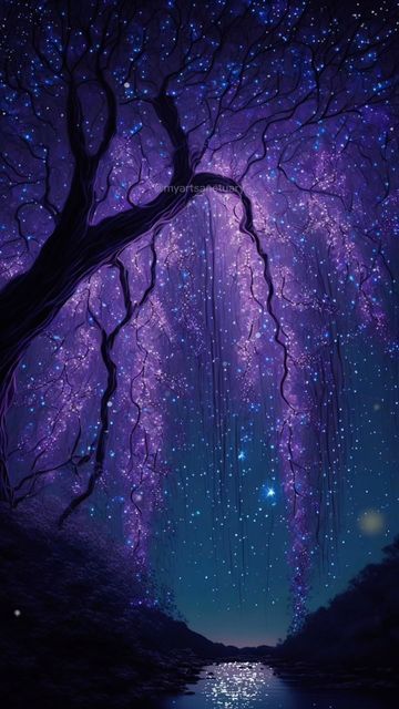 Wisteria Wallpaper, Purple Wisteria, Spiritual Artwork, Divine Mother, Beautiful Art Pictures, Nature Forest, Fairytale Art, Mystical Art, Flower Phone Wallpaper