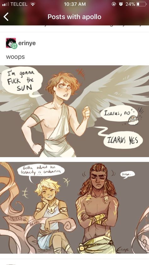 Helios And Icarus, Icarus And Helios, Icarus X Helios, Icarus X Apollo X Helios, Icarus And Apollo Fanart, Apollo And Icarus Fanart, Gay Greek Mythology, Apollo X Icarus, Icarus X Apollo