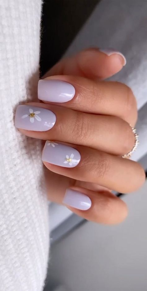 flower nails, flower nail art, flower nails designs, cute flower nails, pink floral nails, short nails flower, daisy nails, ditsy nails, flower and french tip nails Biab Nail Art Flowers, Gel Nails Flower Design Simple, Small Flower Nail Designs, Mail Flower Design, Short Nails Flower Design, Nails With Small Flowers, Flower Nail Designs Short Nails, White Flower Nail Design, Wild Flower Nails