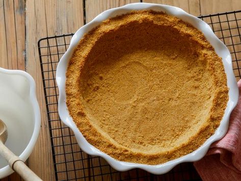 Graham Cracker Crust Recipe | Food Network Kitchen | Food Network Nutella Pie, Graham Cracker Crust Recipe, Vanilla Wafer Crust, Strawberry Cream Pies, Recipes Banana, Homemade Chocolate Pudding, Homemade Apple Pie Filling, Vanilla Wafer, Biscuits Graham