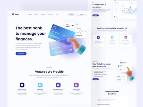 Trustworthy Branding, Fintech Website Design, Bank Website Design, Mograph Ideas, Bank Dashboard, Website Homepage Design, Website Cards, Bank Website, Finance Website