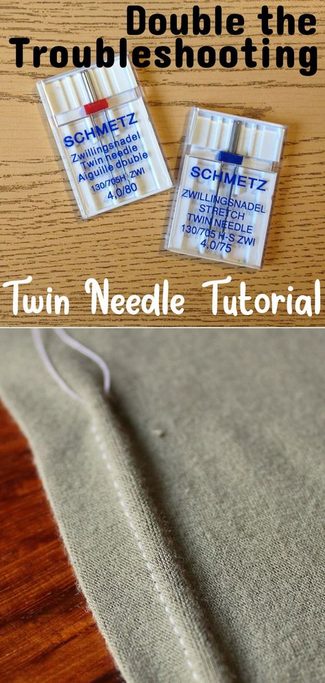 How to Use a Twin Needle Tutorial Twin Needle Sewing Ideas, Twin Needle Sewing How To Use, Sewing Notes, Twin Needle Sewing, Tailoring Ideas, Sewing Knits, Pfaff Sewing Machine, Sewing Alterations, Sewing Machine Needles