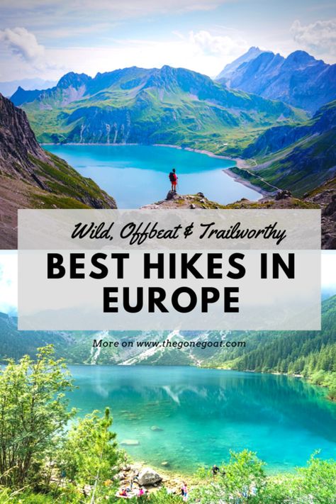 The best hikes in Europe are not just ordinary hiking, rather trails that are wild, off-beat and trail-worthy in a part of world that is home to some of the best walking trails. Explore Europe's best hikes through these offbeat trails. #hikes #outdoors #trekking #europe #treksineurope #besttreksineurope Unique Destinations, Hiking Europe, Festival Camping, Beautiful Hikes, Hiking Destinations, Backpacking Europe, Hiking Tips, The Alps, Walking Trails