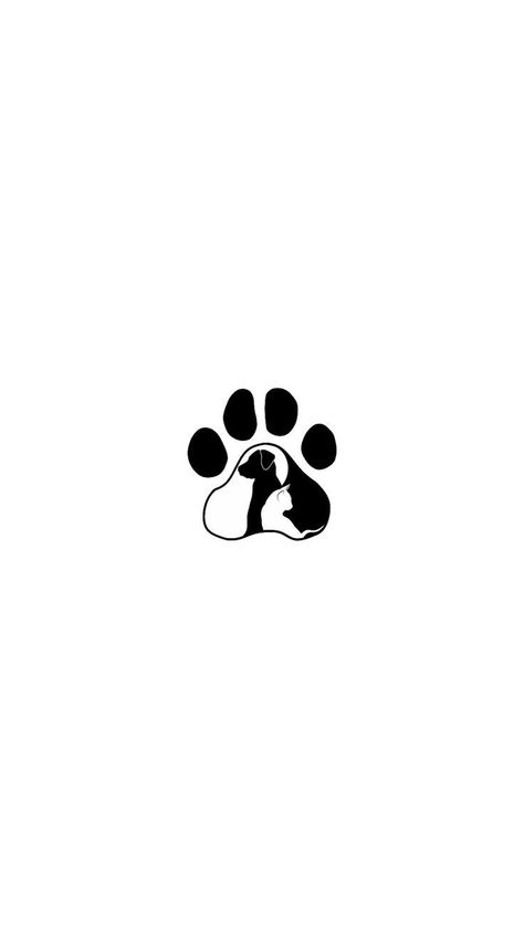 Cute Dogs And Cats Wallpaper, Cat And Dog Small Tattoo, Dog And Cat Together Wallpaper, Dog And Cat Paw Tattoo Together, Dog And Cat Together Drawing, I Love Cats Wallpaper, 2 Cats And A Dog Tattoo, Cute Veterinarian Drawings, Cats And Dogs Tattoo