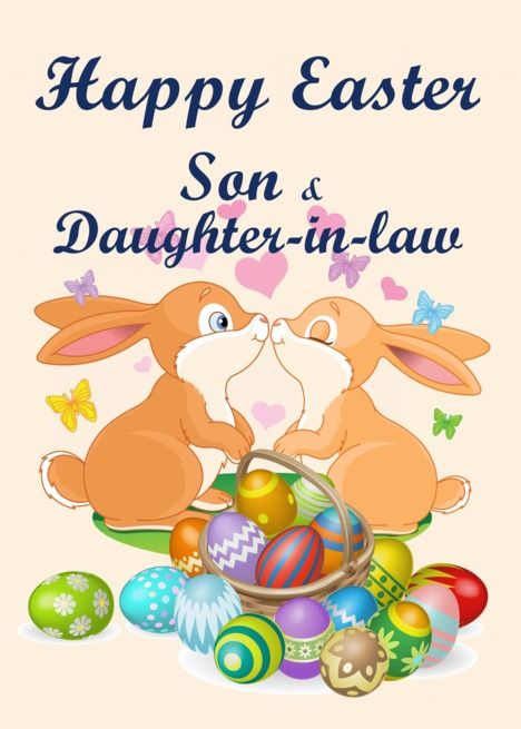 Happy Easter Son & Daughter-in-law (Bunnies & Eggs) card #Ad , #Sponsored, #Son, #Daughter, #Happy, #Easter Happy Easter Son, Cards For Parents, Thanks Greetings, Egg Card, Easter Happy, Happy Easter Card, 50th Birthday Cards, Personalized Greeting Cards, Easter Wishes