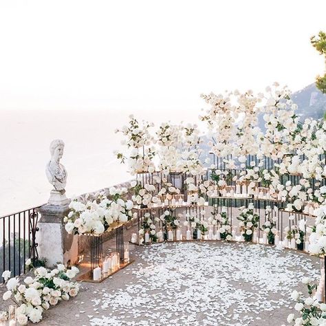 Photo by Ksenia Ridolfi Weddings in Villa Cimbrone Hotel with @oncewed, @andrew_bayda, @the_lane, @weddingchicks, @brides, @weddingdream, @wedluxe, @stylemepretty, @brideside, @wed_vibes, @aislesociety, @brideluxofficial, @villacimbrone, and @about_you_decor. Image may contain: plant, flower and outdoor    #Regram via @CC4BZHFDXYS Italy Proposal, Floral Proposal, Flower Proposal, Romantic Proposal Ideas, Luxury Italy, Wedding Flower Decor, Classic White Wedding, Tables Centerpieces, Wedding Photo Gallery