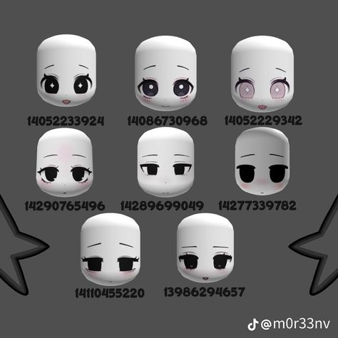 Face Code Brookhaven, Roblox Outfit Ideas Cute, Roblox Face Id, Roblox Brookhaven Outfit Codes, Roblox Face Codes, Id Brookhaven, Id Roblox, Code Brookhaven, Emo Roblox Avatar