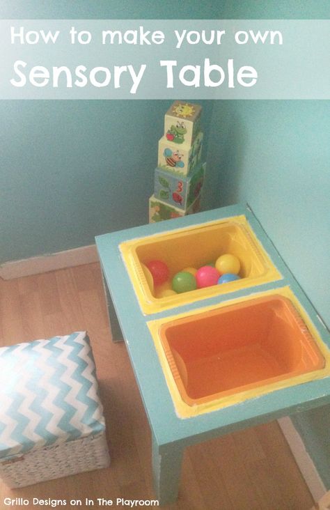 How to make your own sensory table. Awesome diy sensory table Ikea hack Diy Sensory Table, Diy Sensory, Hacks Ikea, Table Ikea, Thrifty Diy, Toddler Sensory, Sensory Room, Sensory Table, Home Daycare