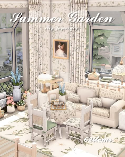 Sims 4 Cc Furniture Living Rooms, Sims 4 Cottage, Mod Furniture, Sims 4 Bedroom, Sims 4 Clutter, Summer Furniture, Cozy Furniture, The Sims 4 Packs, Sims 4 House Design