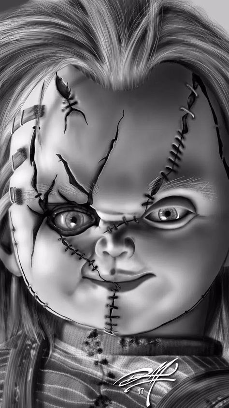 Chucky Wallpaper, Chucky Face, Chucky Drawing, Mc Lan, Horror Villians, Chucky Tattoo, Horror Humor, Chucky Movies, Horror Movie Tattoos