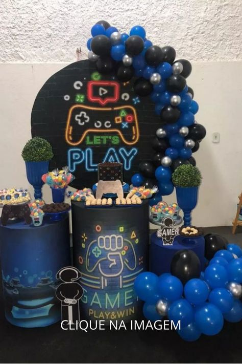 Video Game Birthday Party Decorations, Playstation Party, Playstation Cake, Video Game Cakes, Video Games Birthday Party, Video Game Decor, Birthday Cake For Him, Video Games Birthday, Video Game Party