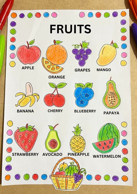 handmade fruits worksheet for nursery class, handmade worksheets for kindergarten, a handwriting worksheet, handmade fruits worksheet, fruit worksheets for kindergarten Fruits Chart For Kindergarten, Fruits Chart For Kids, Healthy Food Chart For Kids, Fruits Day Activities For Kids, Healthy Food Chart For Kids Project, Fruits Chart For Preschool, Fruit And Vegetables Activities For Kids, Benefits Of Fruits, Fruit Collage