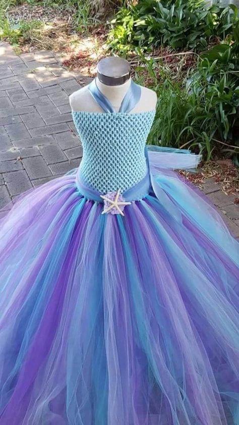 Under The Sea Birthday Theme, Princess Tutu Dresses, Mermaid Tutu, Little Mermaid Costume, Baby Kostüm, Diy Tutu, Under The Sea Birthday, Lavender Dress, Princess Tutu