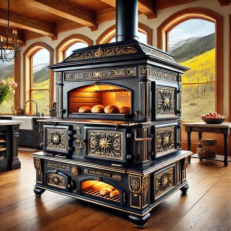 With a wood cookstove, you’re not reliant on the electrical grid. Whether there’s a blackout, a storm, or any other power disruption, you’ll still have a reliable source of heat and cooking. #AI #lifestyle #kitchen #decor #home #heating #cooking #baker  https://www.discountstoves.net/Wood-Cook-Stoves-s/37.htm Pioneer Princess Wood Cook Stove, Old Fashioned Stove, Wood Burning Stove In Kitchen, Vintage Stoves For Sale, Kitchen Stove Ideas, Victorian Stove, Indoor Wood Stove, Wood Stove Water Heater, Stanley Stove