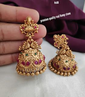 Wedding Jewellery Indian, Temple Jewellery Earrings, Gold Jewels Design, Antique Necklaces Design, Gold Bead Earrings, New Gold Jewellery Designs, Gold Earrings Models, Gold Earrings Wedding, Jewellery Bridal