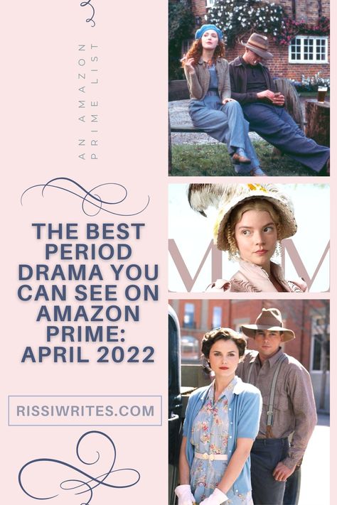 THE BEST PERIOD DRAMA YOU CAN SEE ON AMAZON PRIME: APRIL 2022. *PLEASE NOTE* SOME OR ALL OF THESE MAY NO LONGER BE AVAILABLE ON PRIME. WE'RE RE-SHARING THIS POST AS A WAY TO SPREAD MORE #PERIODDRAMA APPRECIATION. :) ALL TEXT © RISSI JC Best Period Dramas, Period Drama Movies, Period Movies, Period Dramas, Drama Movies, Amazon Prime, Period, Look At, Drama