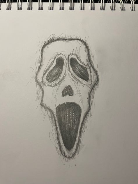 Easy Drawing With Shading, Drawing Ideas Ghost Face, Sketches Drawings Easy, Monster Sketch Scary Easy, Pencil Art Drawings Simple Easy, Nature Sketches Pencil Simple, Art Sketches Pencil Creative Easy Ideas, Draw Ideas Aesthetic, Creepy Sketches Easy