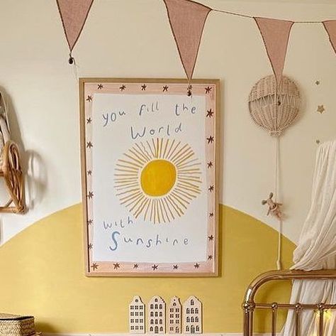 Sunshine Print, Scandi Nursery, Kids Inspo, Childhood Home, Nursery Inspo, Room Update, Sun Is Shining, Childrens Room Decor, Affordable Art