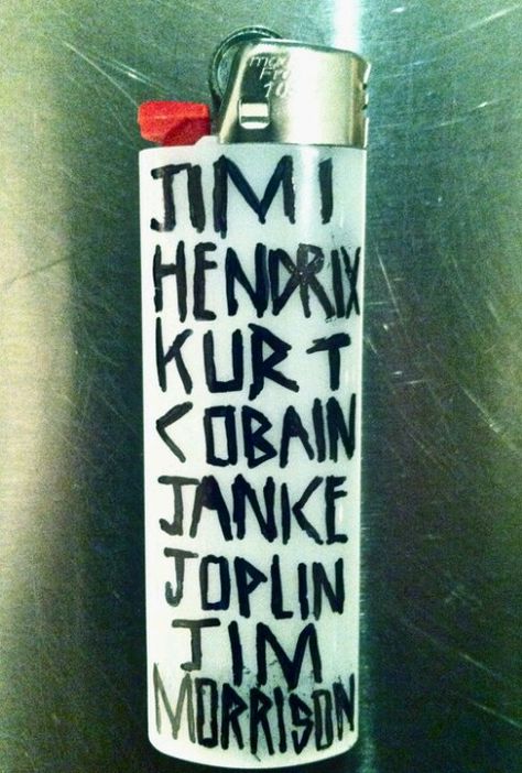 All were semi-god like musicians; died at age 27; were left-handed; their autopsies report they had a white Bic lighter in their pocket. White Lighter, Tenacious D, Rock & Roll, Bic Lighter, I'm With The Band, Janis Joplin, Jim Morrison, Interesting History, My Chemical