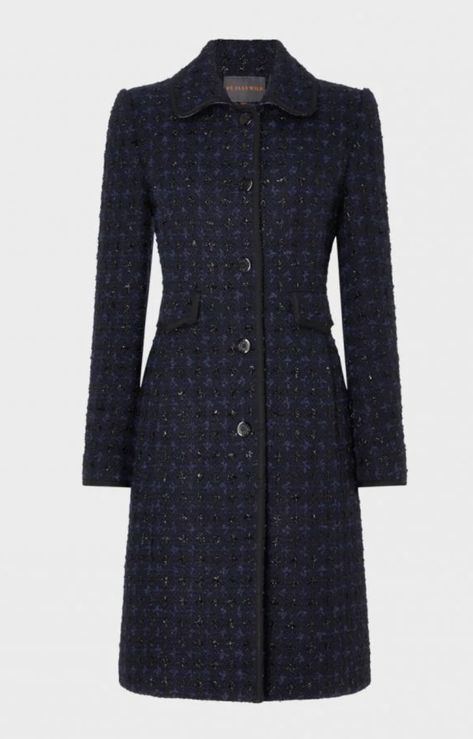 Really Wild Pembridge Coat in Navy GlitterAdd a sense of occasion to everyday dressing, with our Pembridge coat, crafted from a boucle wool mix tweed, woven with a hint of sparkle. It has a neat, tailored fit with smart navy crest buttons to finish the look. An investment piece that will be joyful to wear in the festive season and beyond. Purchase Worn by Zara Phillips on:8 December 2021 Tweed Coat Outfit Women, Tweed Coat Outfit, Long Tweed Coat, Zara Tindall, Wild Outfits, Zara Phillips, Be Joyful, Navy Coat, Blue Tweed