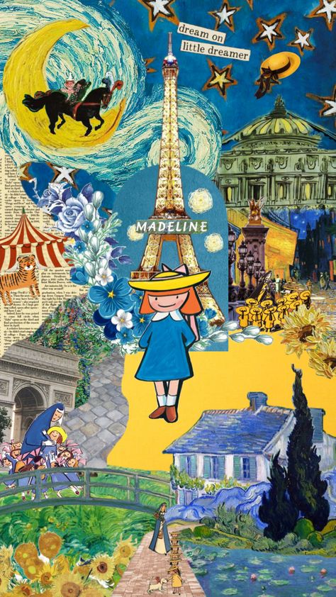 #books #childhood #madeline #paris #france Madeline Cartoon, Madeline Book, Paris Theme Party, Book Wallpaper, Paris Theme, Creative Illustration, Book Dragon, Cute Patterns Wallpaper, Pictures To Paint