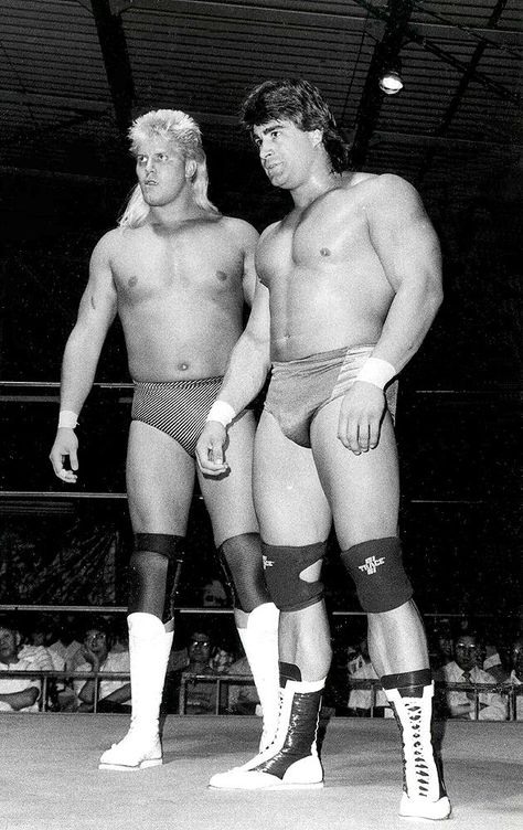 Johnny Ace and Tom Zenk [1988] André The Giant, 80s Wrestling, Dusty Rhodes, Vintage Wrestling, Wrestling Posters, Watch Wrestling, Professional Wrestlers, Andre The Giant, Ric Flair