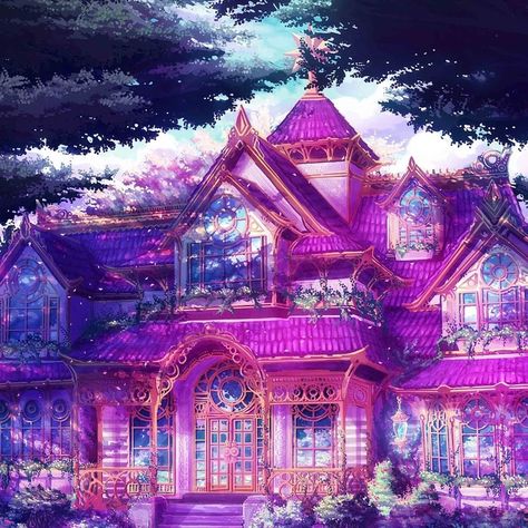 I would live here, purple and all. House Interior Anime, Fantasy World Wallpaper, Cottage Core House Interior, Wizard Design, Cottagecore Theme, Cottage House Interior, Art Of People, Eminem Wallpapers, Fairy Tale Art