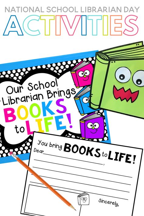 Did you know National School Librarian Day is celebrated on April 4? School librarians play such an important role in our school community! Let’s show school librarians how much they are loved and appreciated for National School Librarian Day! Here are a few ideas for celebrating your school librarians for National School Librarian Day or Librarian Appreciation Day. Preschool Journal Prompts, Librarian Appreciation, National School Counseling Week, School Counseling Week, Elementary Librarian, Preschool Journals, Concepts Of Print, Pocket Chart Activities, Early Reading Skills