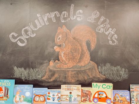 Peter's Chair, Waldorf Chalkboard, Chalkboard Drawing, Chalkboard Drawings, Chalkboard Art, Squirrels, Chalkboard, Nuts, Zelda Characters